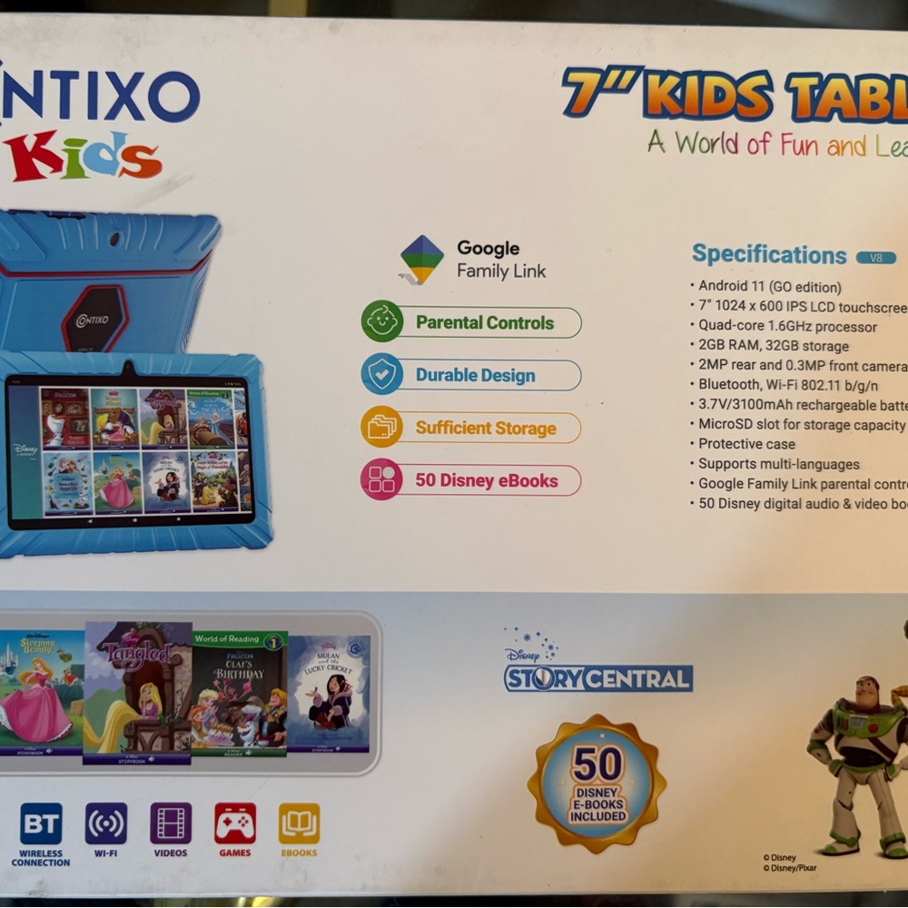 Contixo V8 7" Kids Tablet - 32GB, With Exclusive 50 Disney Storybooks - Picture 2 of 2